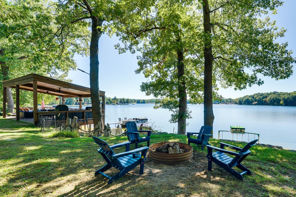 Log Home on Tipsico Lake w/ Beach & Dock House in Michigan