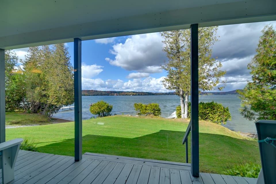 Caspian Lakefront Home w/ Dock and Private Beach House in Hardwick