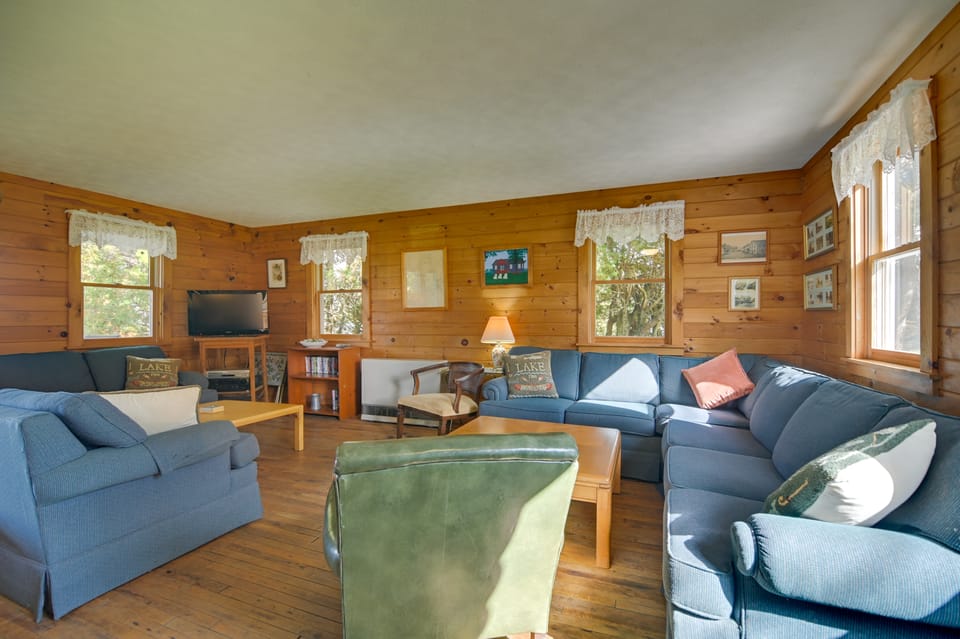 Caspian Lakefront Home w/ Dock and Private Beach House in Hardwick