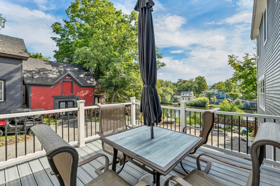 4-Season Riverfront Retreat w Game Room & Fire Pit Apartment in Laconia