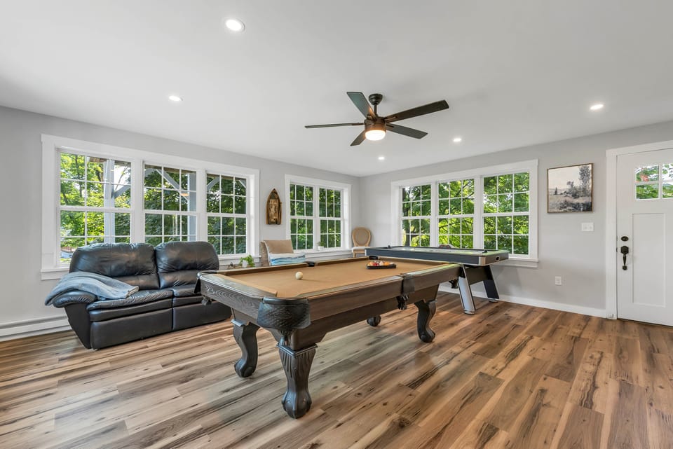 4-Season Riverfront Retreat w Game Room & Fire Pit Apartment in Laconia