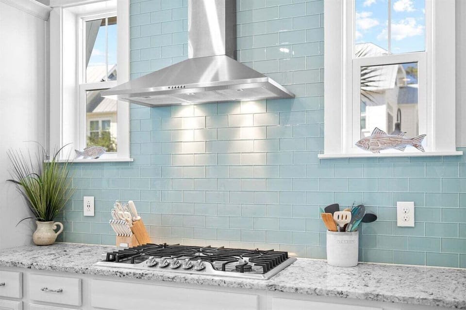 A kitchen designed for both style and function, with plenty of storage space.