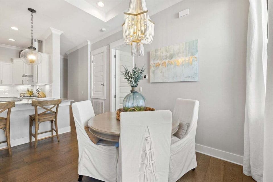 Seamless flow between dining and living spaces with the open-concept layout.