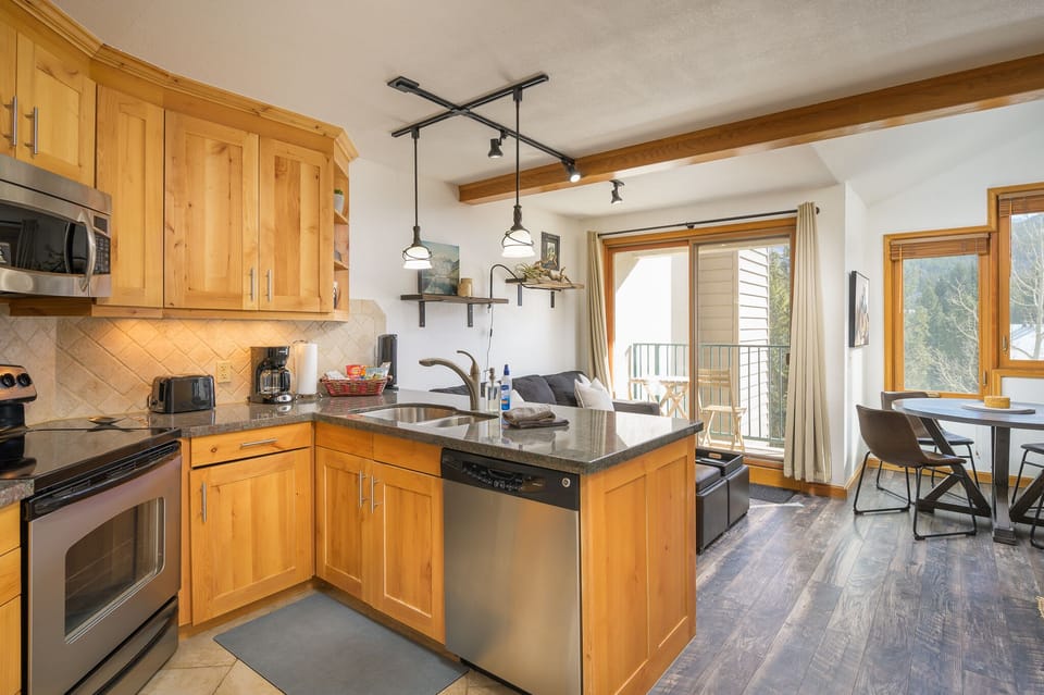 Well stocked kitchen.  Ready for you to make waffles, smoothies, coffee, & more
