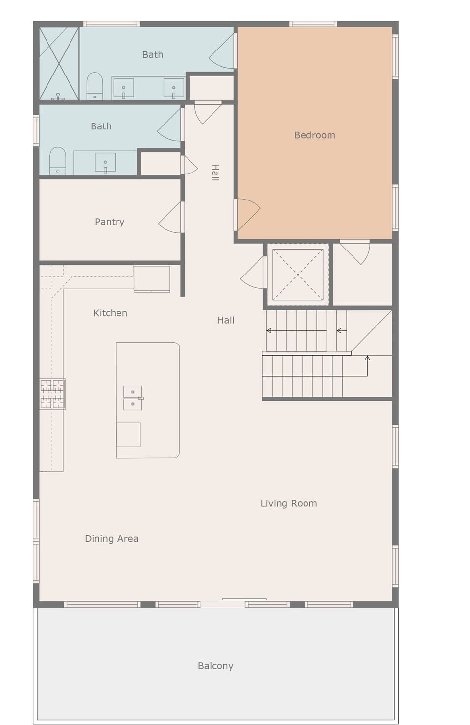 Floor plan Main floor (second floor)