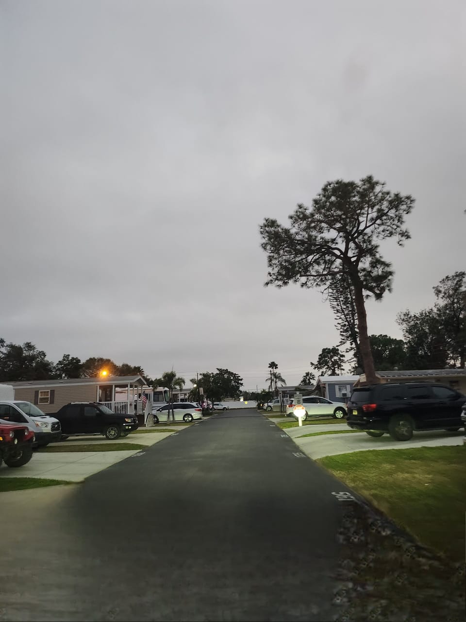 This is our street,  dead end.  Our driveway is on the right at the STOP sign