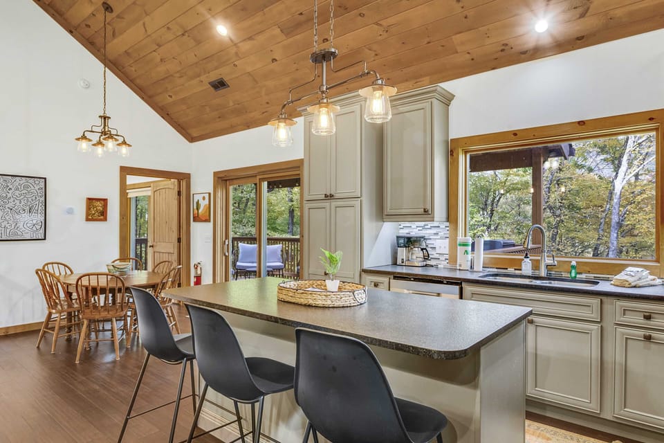 Dining for 3 at the Kitchen Island