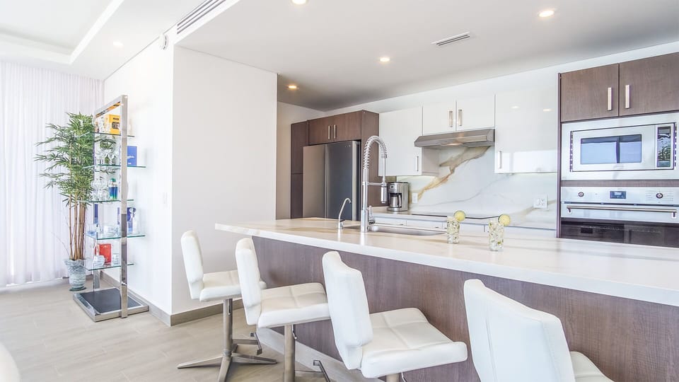 Bar stools at the kitchen island. What a spot to hang out with friends or family.