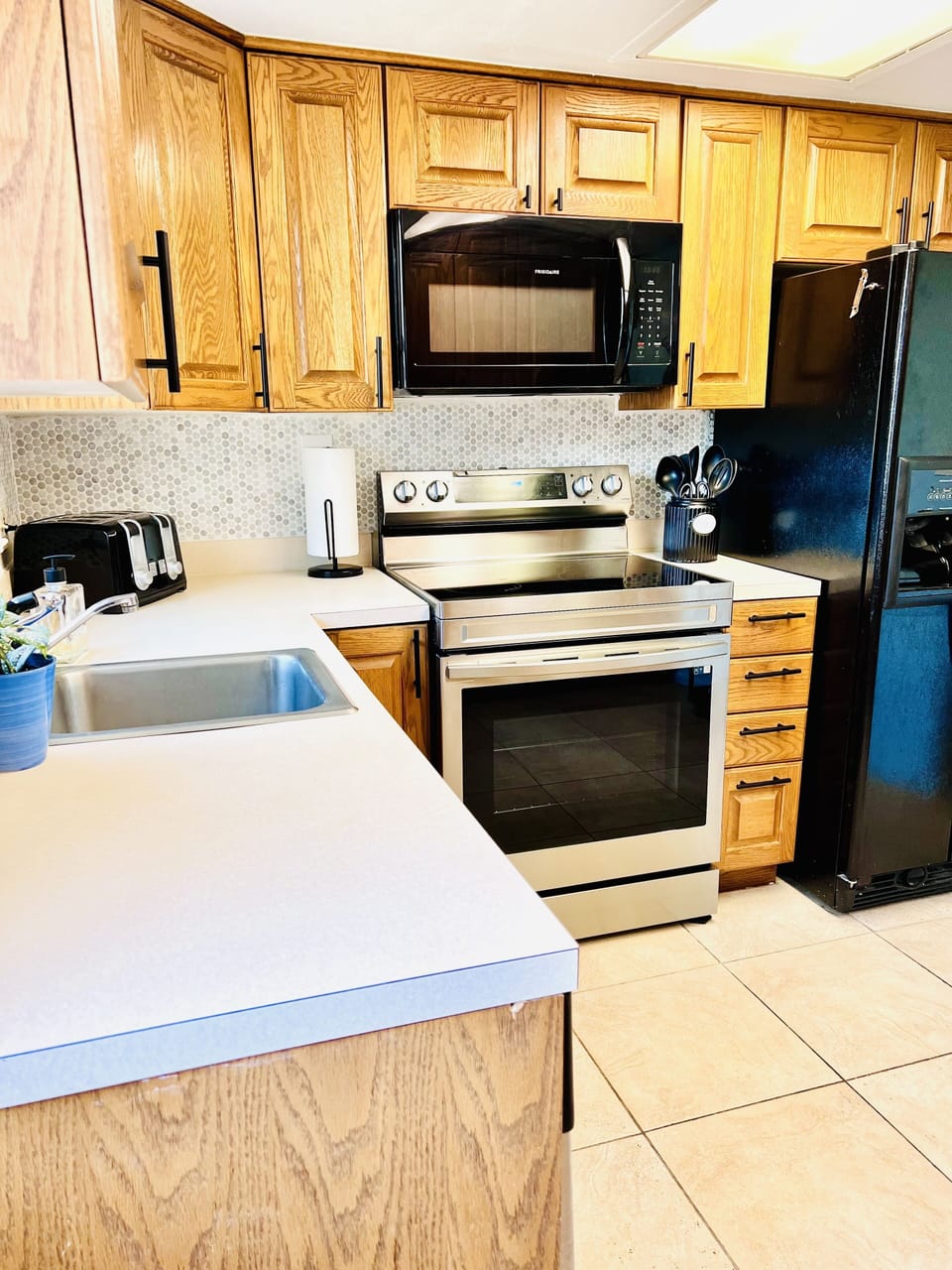 fully stocked kitchen at unit B