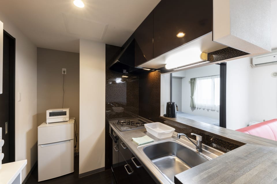 Basic Apartment | Private kitchen | Full-size fridge, microwave, stovetop, toaster