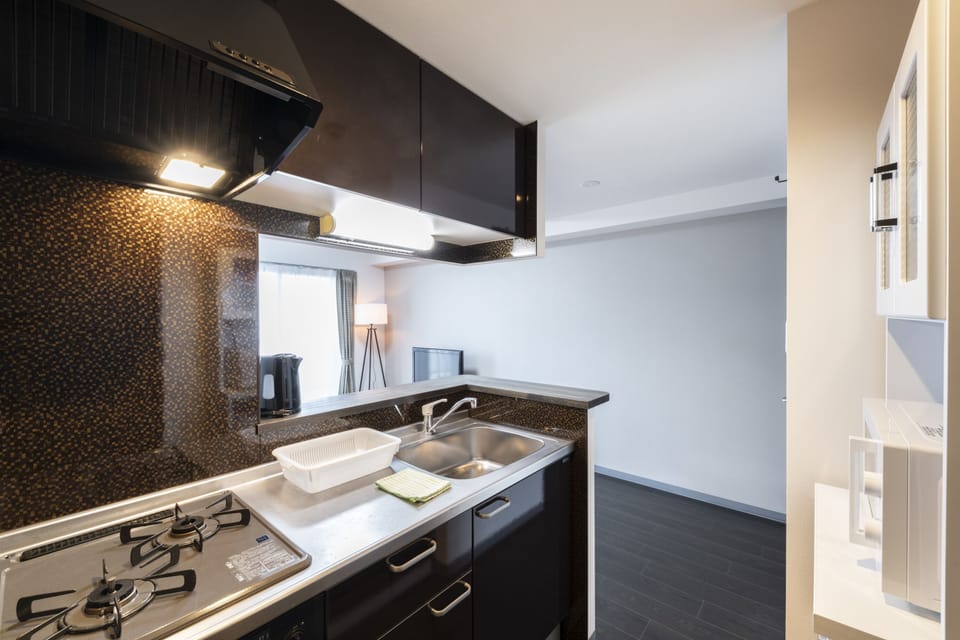 Basic Apartment | Private kitchen | Full-size fridge, microwave, stovetop, toaster