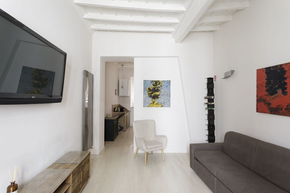 Apartment | Living area | 50-inch LCD TV with cable channels