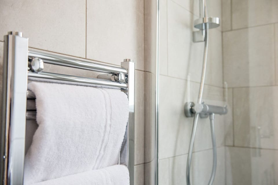 Free toiletries, hair dryer, towels