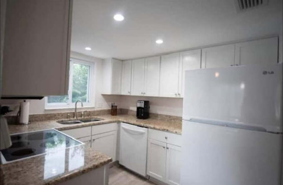 Full kitchen stocked with everything you’ll need to cook and prepare meals!