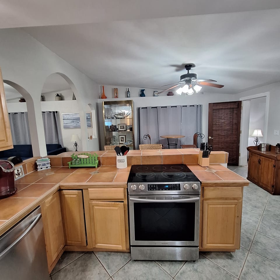 View from back of kitchen