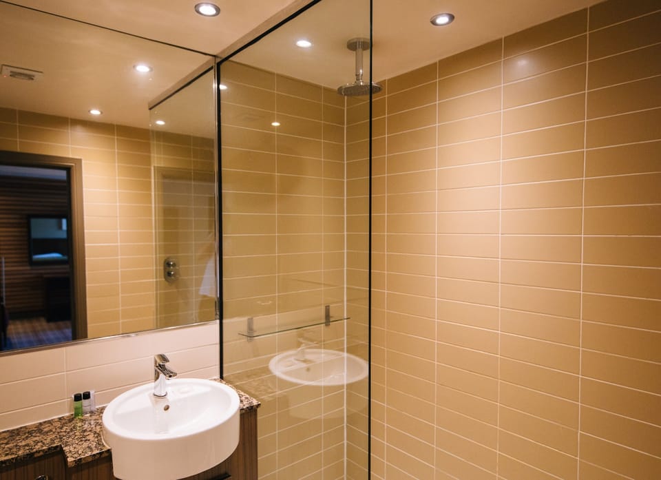 Free toiletries, hair dryer, towels