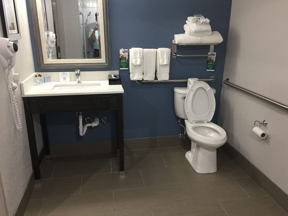 Free toiletries, hair dryer, towels