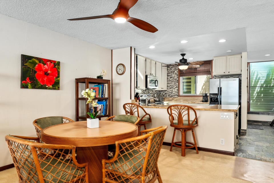 Sit at the bar or dining table