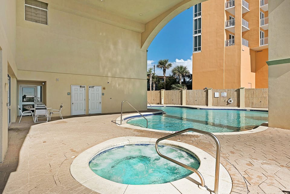 Hot tub and swimming pool