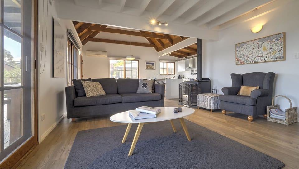 Living, dining, kitchen