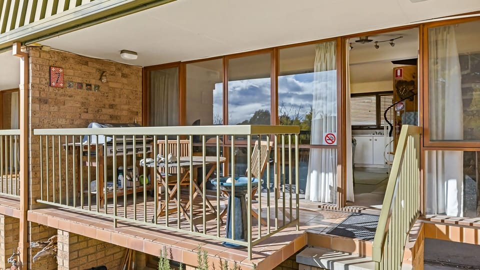 Front entrance and balcony