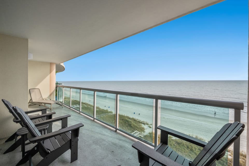 Grab a cup of coffee and enjoy the rising sun as the waves roll in.