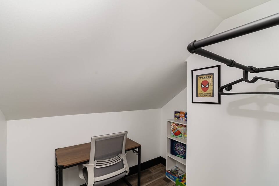 A workplace with |books||Adult games like Cards| Provided