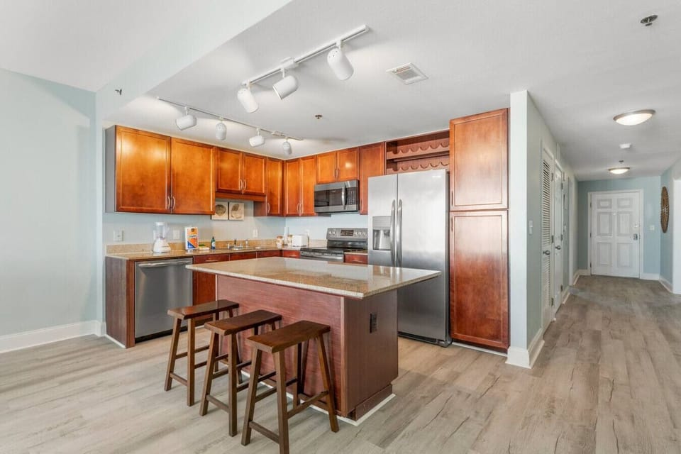 Fully Stocked Kitchen with Ocean Views and Island Bar Seating