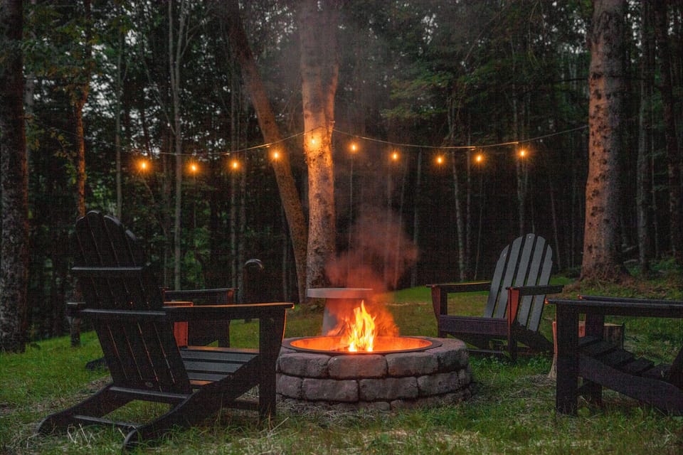 Relax by the fire pit amongst starry skies