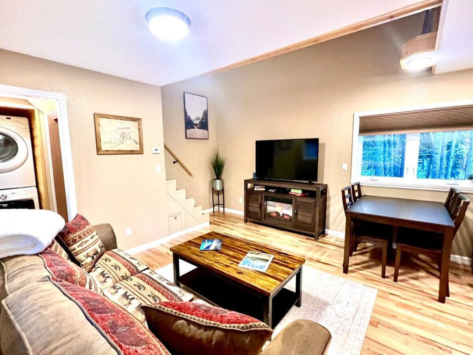 Living Room Looking with Free, In-Unit, Private Washer and Dryer