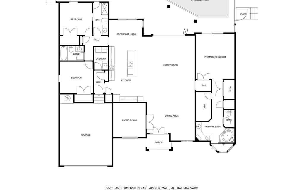 The home's split floor plan is perfect for offering privacy with ample central gathering spaces.