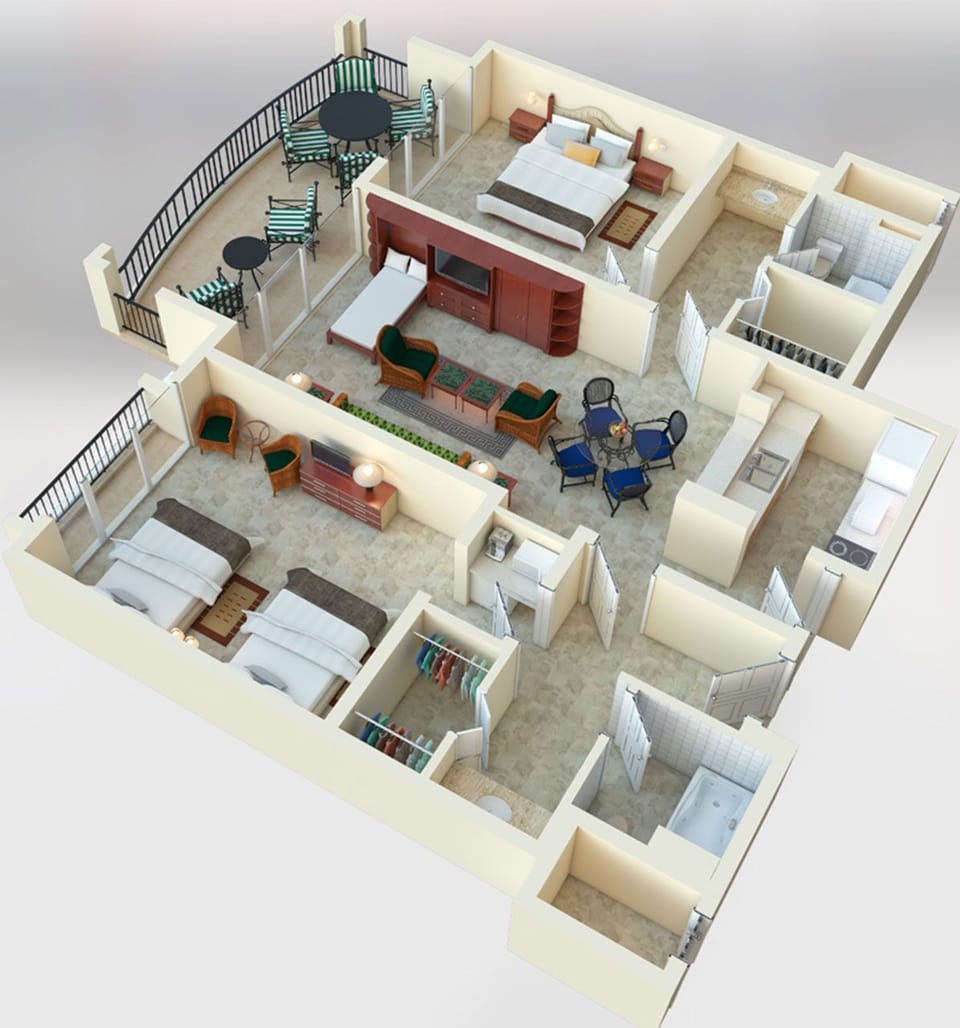 Floor Plan for two bedroom condo