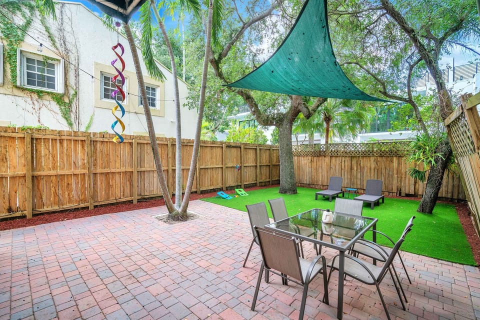 Savor a quiet and tranquil afternoon in the peaceful backyard.