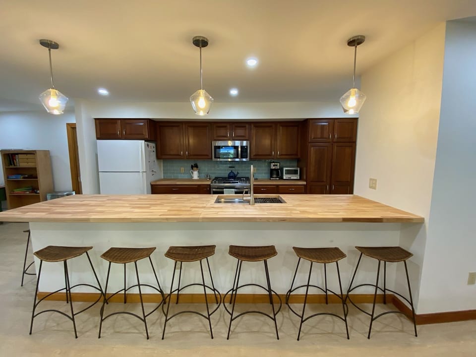 Kitchen with Counter and Stools