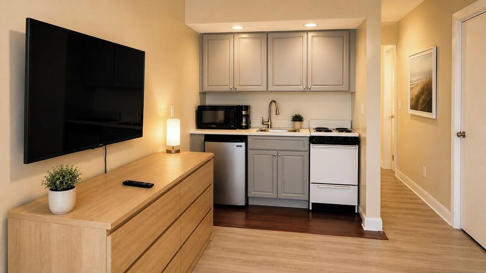 Basic Apartment | Living area | 45-inch LED TV with digital channels