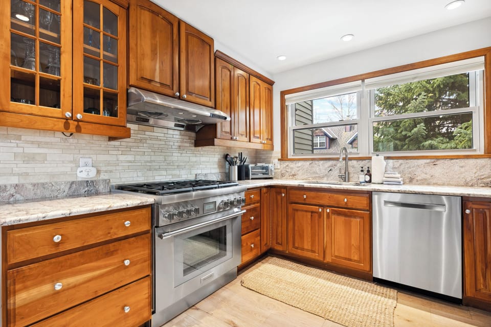 Kitchen with gas stove