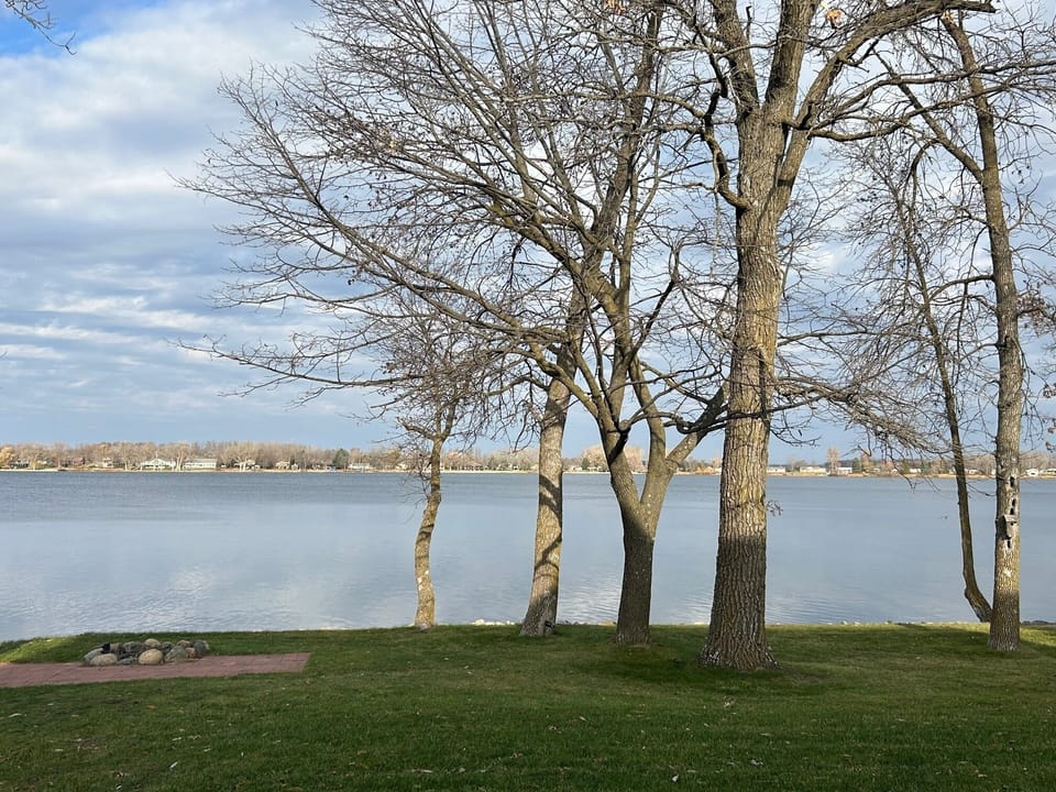 Lake view - Fall after everything is put away for the season.