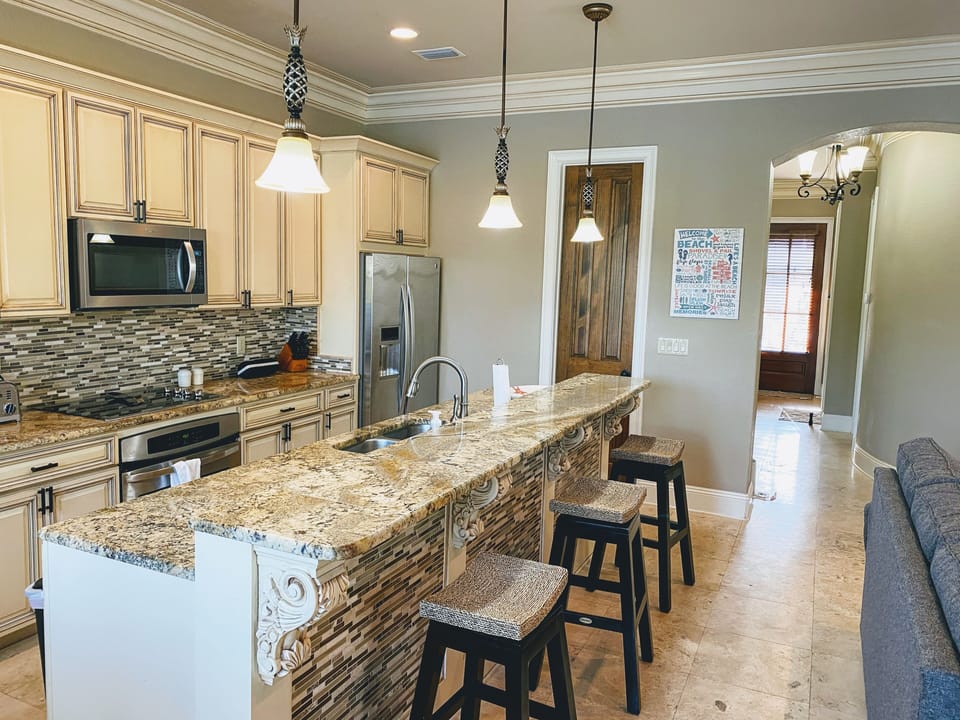 Kitchen with Bar Top Seating