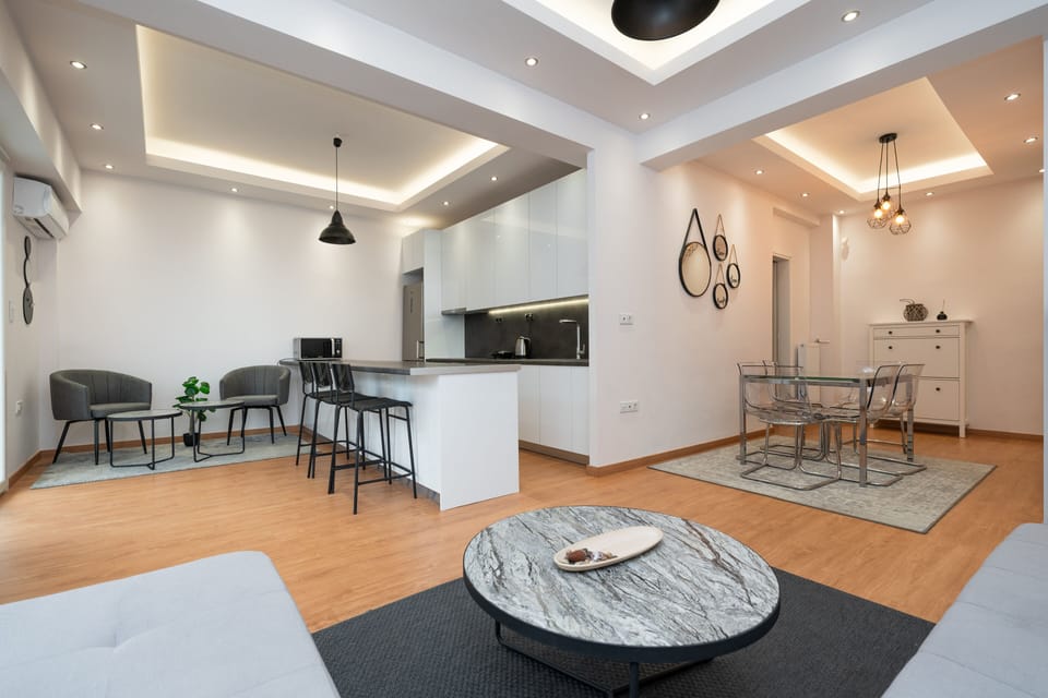 Superior Apartment, 2 Bedrooms, Balcony | Living area | 43-inch Smart TV with cable channels