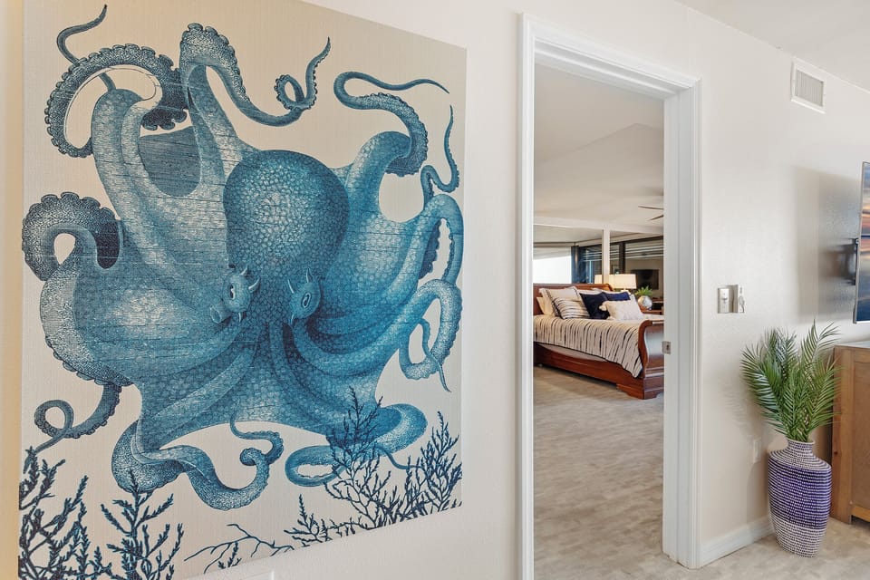 Head into the primary bedroom