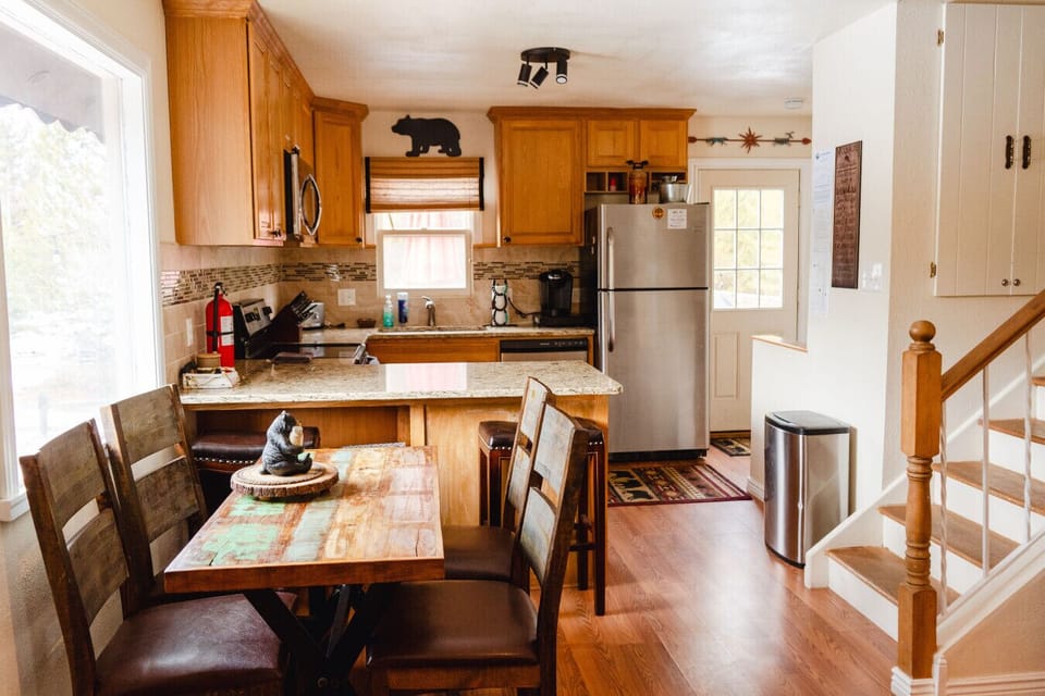 Dining area and kitchen