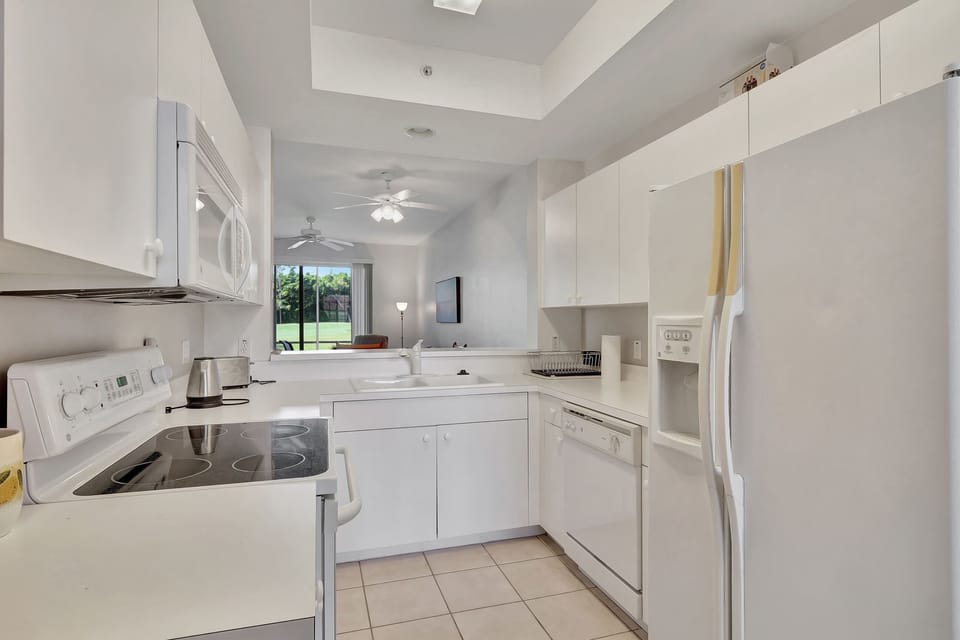 The kitchen is equipped for making all meals at the condo