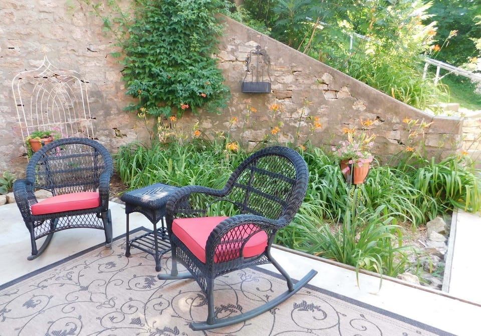 Private patio with views of the river