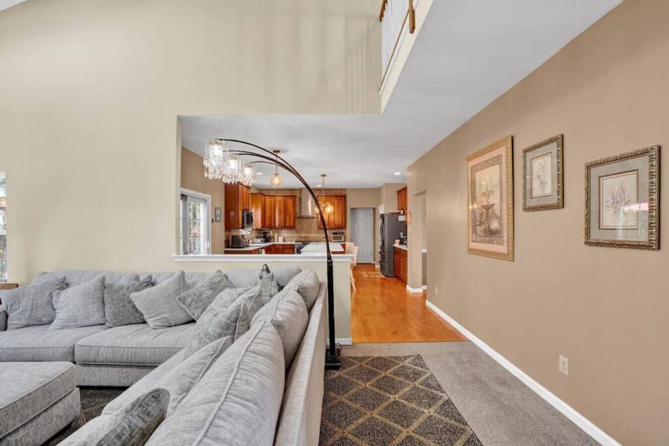 Relax in the living room while staying connected to the kitchen