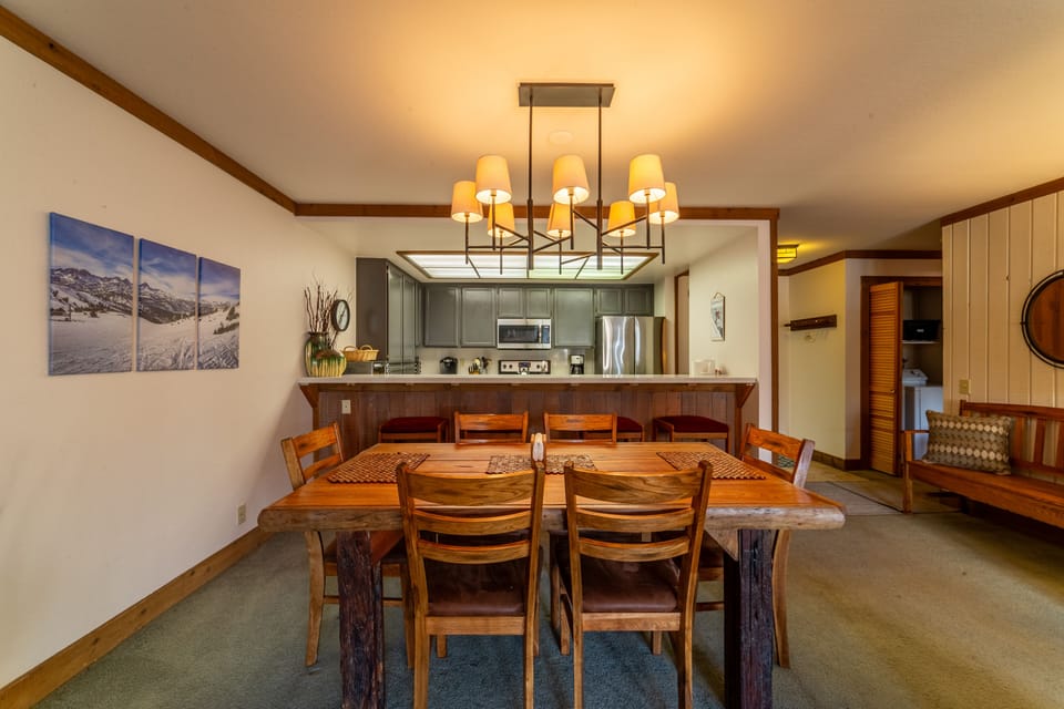 Dining Table has seating for 6.