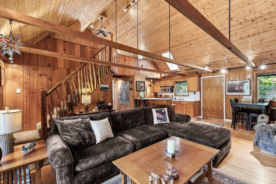 Plenty of couch space to curl up with a book or for movie night