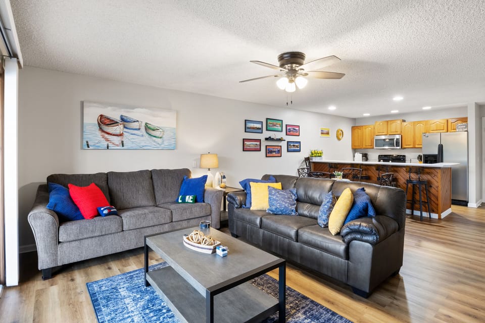 Open concept design throughout the unit