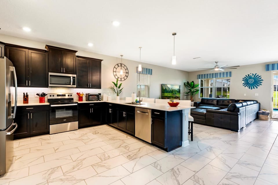 Open kitchen and living space, perfect for gathering and relaxing together