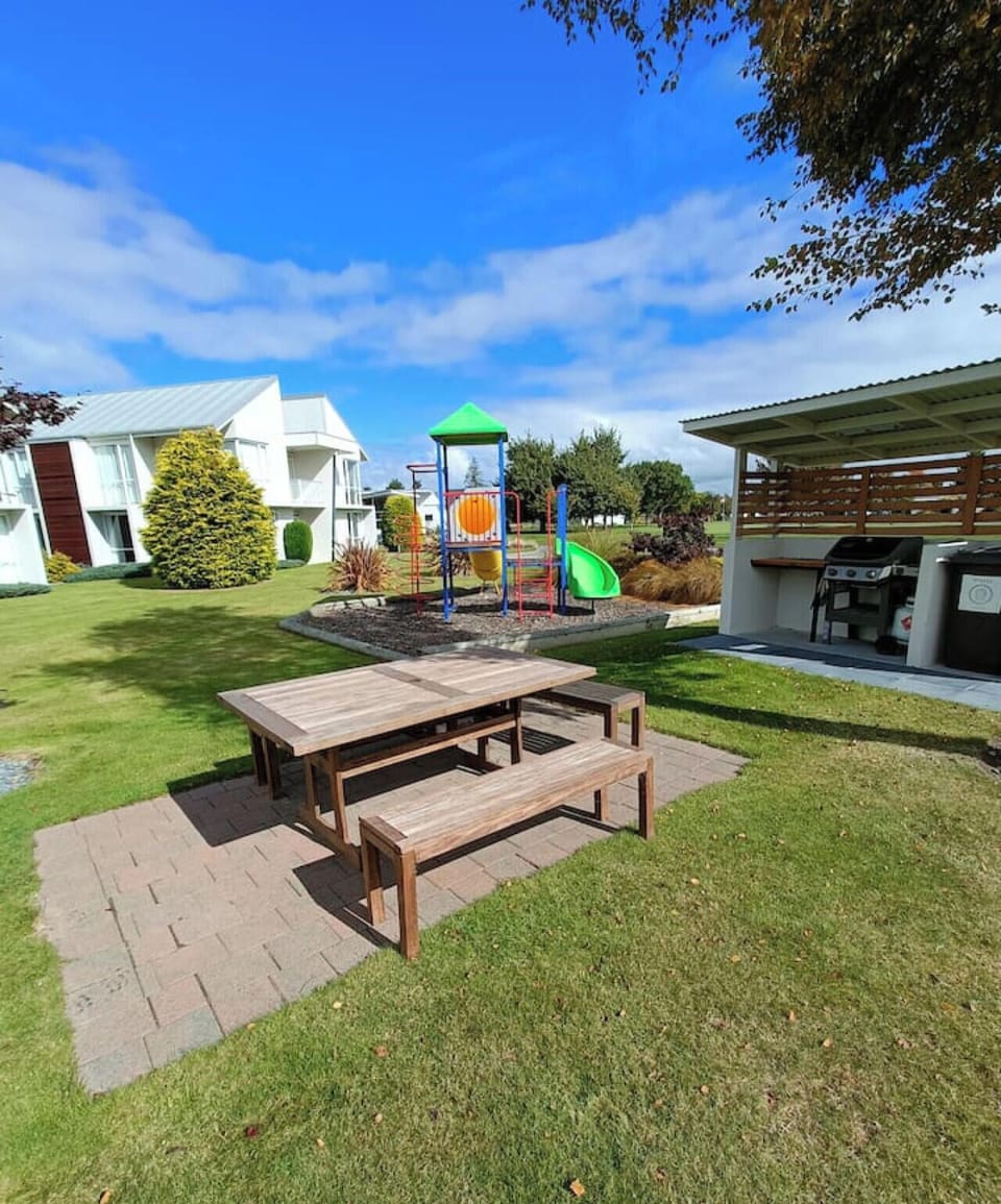 BBQ & children`s play area.