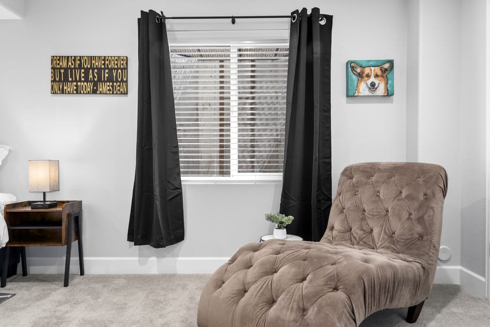 Relax in a lounge chair in the downstairs ensuite 